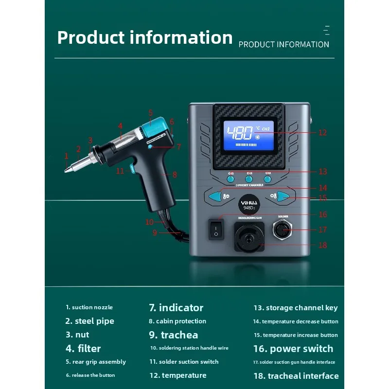 High Power Electric Tin Suctio - đánh giá và giá Desoldering Gun Vacuum Electric